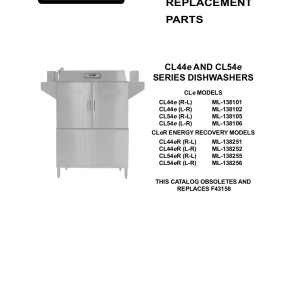 Hobart Chf40 Dishwasher Technical Manual